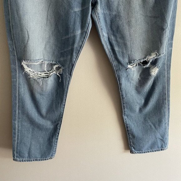 American Eagle 18 Light Wash Distressed Button Fly Hi-Rise Girlfriend Jean NWT - Picture 3 of 15
